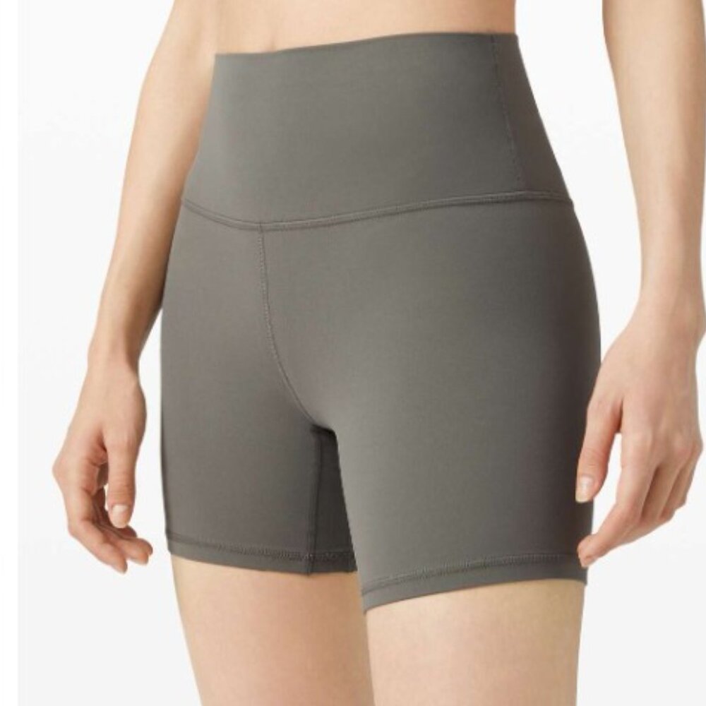 Lululemon Align Yoga Workout Biking Shorts 6" Grey Sage Women's Size 18